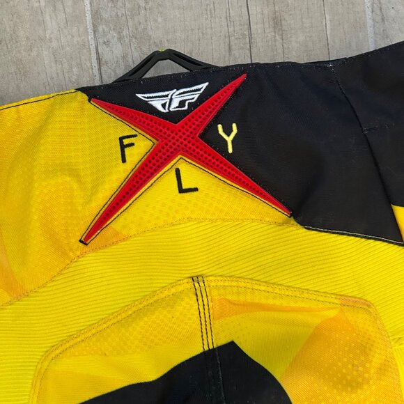 Fly Racing Rockstar Kinetic Mesh Tech Motocross Pants Size 32 Black & Yellow - Picture 7 of 11